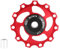 VGEBY1 Fahrrad Umwerfer Riemenscheibe, Fahrrad Hinteres Führungsrad Leichte 11T Bremsscheiben(Rot)