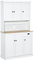 HOMCOM 180cm Kitchen Cupboard with 6 Doors, Modern Kitchen Storage Cabinet with Microwave Oven Countertop, Drawer, Adjustable Shelves and Cable Hole, White