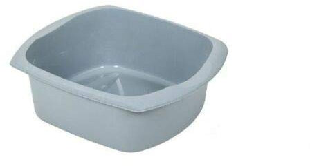 Plastic Large Washing Up Bowl Rectangular Kitchen Basin Sink 9.5 Litre (Light Grey)