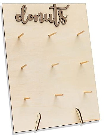 Samanter Donut Display Stand Wood Doughnuts Wall Stands Display Board for Wedding Party Decoration