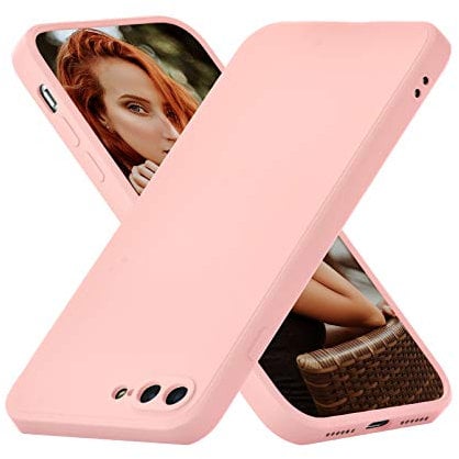 UEEBAI Coque Silicone avec iPhone 7 Plus/iPhone 8 Plus, Antichoc Extrême Mat Toucher Doux Confortable Antirayures Dos Rigide Coque Guardian (Niveau Militaire Protection) - Rose