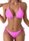 Tainehs Maillot de bain pour femme avec haut triangle et string avec liens à nouer sur les deux côtés, rose 1, Taille M