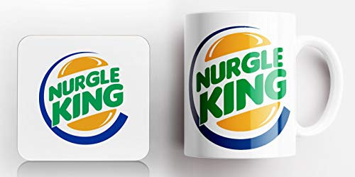 Nurgle Rotten Burger King Tasse und Untersetzer, 9 cm x 9 cm, Hardcover, 325 ml
