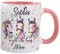Personalised Horse Mug - Just a girl who loves horses water colour designed gift mug - For all occasions (Pink) Great Teacher Gift