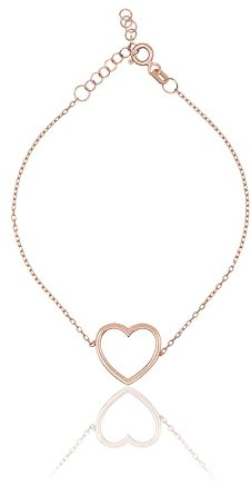 Einzelstück® edles Armband mit Herz I Roségold I 925 Silber I Gold vergoldeter Schmuck I Geschenk (Heart Armband Rosegold)