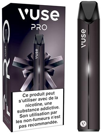 VUSE PRO Kit Simple – Cigarette Electronique Rechargeable – Chargement rapide – Couleur : Noir – Capsules vendues séparément
