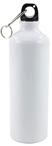 haiaxx Bouteille d'eau de Sublimation Blanche Blanche de avec la Bouilloire étanche en Aluminium de Mousqueton Bouteille d'eau en Aluminium Blanche