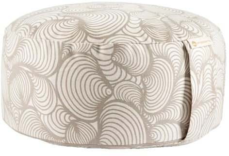 Lotuscrafts® Meditationskissen mit 15 cm Sitzhöhe, Yoga Kissen mit Dinkelfüllung, Yogakissen Rund, Bodenkissen Rund, Yogakissen Meditationskissen, Yogakissen Bezug waschbar, GOTS Zertifiziert