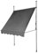 SVITA Klemmmarkise Balkonmarkise Sonnenschutz Markise Handkurbel ohne Bohren 300x150x220-300 cm (BxTxH) Dunkelgrau