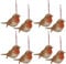 Set of 8 Wooden Christmas Robin Tree Decorations 2694