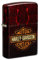 Harley-Davidson Hell Flames Unisex-Herrenfeuerzeug aus mehrfarbigem schwarz-rotem Metall mit HD-Emblem
