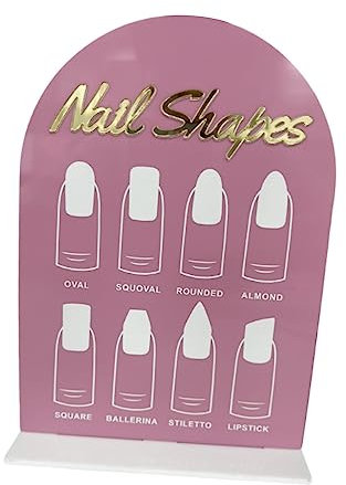Sharplace 2x Nail Tip Display Board, Display Stand Manicure, Acrylic Remind Display Sign,Portable,Nail Display Stand Nail Tip Showing Holder for Nail Salon