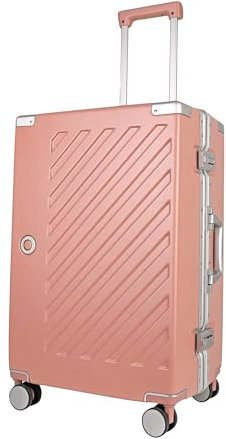 JLY Valigia Rigida 100% Policarbonato Senza Cerniera, Trolley da Viaggio con Doppio Lucchetto TSA, 4 Ruote Girevoli e Manico in Lega di Alluminio, Bagaglio da Stiva (Rosa Bubblegum, M (67cm 66L))