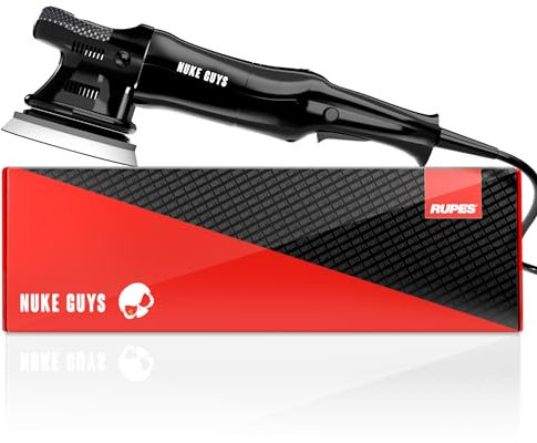 Auto Exzenter Poliermaschine Rupes LHR15ES Bigfoot | Nuke Guys Edition mit 15mm Hub - 125mm Stützteller - 500 Watt | Drehzahlregulierung- minimale Vibration| geeignet für Anfänger und Profis