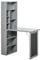 HOMCOM Escritorio Plegable para Ordenador, Escritorio con almacenaje, Mesa de Pared Plegable con librería, estación de Trabajo, Pizarra y Estante Ajustable, Gris Oscuro