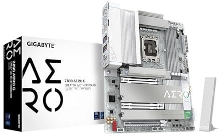 GIGABYTE Z890 AERO G Intel Core Ultra (Series 2) LGA 1851 Motherboard, ATX, DDR5, 5xM.2, PCIe 5.0, Thunderbolt 4, WIFI7, Dual 2.5Gbe LAN, EZ-Latch