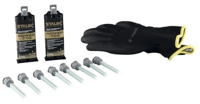 Staloc Power 2K Kleber Set - Kraftkleber für Metall, Stein, Keramik, Holz und Kunststoff 50ml - 3er Set Klebstoff 703/710 + 8x Statikmischer
