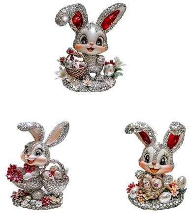 3 Stück Osterhasen Osteranhänger aufhängen Acryl Hase Osteranhänger für den Baum Bauernhaus Frühling rustikaler Osterbaum Auto Dekor Easter Decoration Frühlings Deko Geschenk zu Ostern Eltern