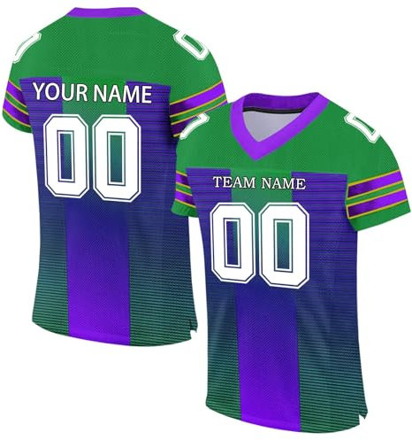 Personalisiertes American FootballTrikot Custom Football Jersey Individuell Bedruckt Team Name & Number Oberteile für Männer Frauen Jugend Unisex Schnelltrocknend Atmungsaktiv T Shirt(#A 20)