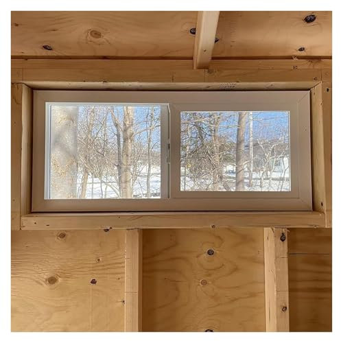 CYHTYM Ventanas Correderas Ventana corrediza Horizontal en el sótano de una casa Familiar de Madera, Ventana de ventilación con mosquitera y Cerradura Interna(60x60cm/23.62x23.62(WxH))