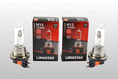 2 Lampen H15 12V 15W/55W GLÜHBIRNE BIRNE Original LIMASTAR für Fernlicht und Tagesfahrlicht
