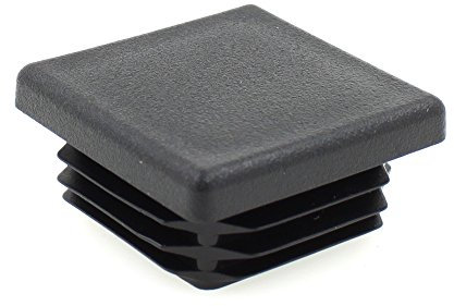 Lifeswonderful® - Geriffelte Kunststoff-Stopfen für quadratische Rohre - für Möbelstücke - Schwarz - 25 mm - 20 Stück