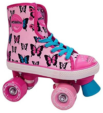 Park City Canvas Butterfly Klassische Rollschuhe Parallel 4 Räder, Unisex Kinder, Unisex Kinder, 0017152T35, Rosa, 34-35