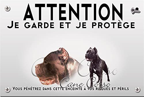 Pets-easy Panneau Attention au chien cane corso