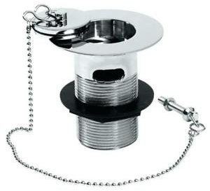 Belfast 1 1/2 Sink Waste Slotted with Chrome Metal Plug & Chain - 85mm Tail