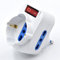 Adattatore rotante bianco, 2 prese Italiane 10/16A e 1 presa Schuko 10/16A, spina rotante 16A con interruttore, compatto