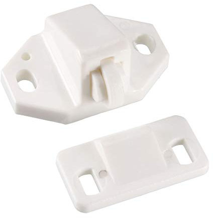 sourcing map Furniture Cabinet Closet Door Roller Catch with ABS Roller White 10Pcs