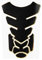 Gorgeri Motorrad-Tankaufkleber, Tankschutz, Tankschutz, Aufkleber für Benzintank, Motorrad, PVC, 3D (Schwarz + Gold)