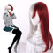GZIRUE Shoto Todoroki Cosplay Dunkelrot Silber Lange Gerade Perücke Haar für Anime My Hero Cosplay Kostüm Mein Held BNHA Wig