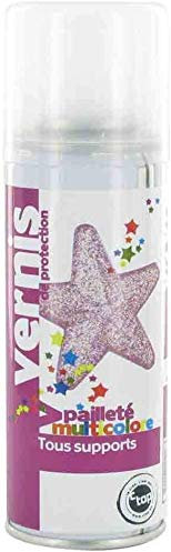 DDCT Bombe de Vernis pailleté Muticolor Tous Supports Aspect Brillant aérosol Protection Finition