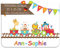 CreaDesign, Frühstücksbrettchen Kinder mit Namen personalisiert, Brettchen Kinder Kunststoff Zug, Antirutsch-Noppen, Größe 20 x 25 cm