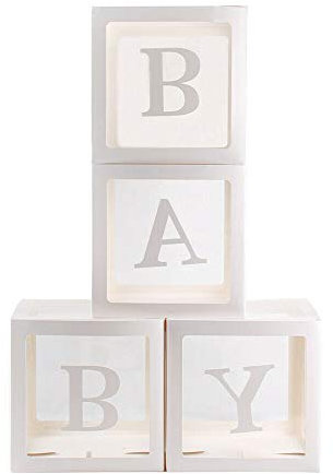 ausuky Transparente Ballonbox Geburtstag Überraschung Box Antrag Konfession Party Layout Netz Rot Baby Liebe Alphabet Ballon Geschenkbox (BABY)