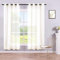 KOUFALL Elfenbeinfarbene Vorhänge, 183 cm Länge, 2 Paneele für Schlafzimmer, Set mit 2 Paneelen mit Ösen, Fenster, Halbvoile, transparent, für Wohnzimmer, 132 x 183 cm lang