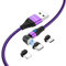 HEYBRO Cavo di Ricarica Magnetico 3 in 1, USB C Rotante 360° e 180°, Ricarica Rapida 3A e Trasferimento Dati, Compatibile Con Micro USB/Tipo C/i-P
