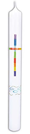 Fritz Cox® Taufkerze: 'Meine bunte Taufe' 40x4cm