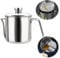 Séparateur de graisse en acier inoxydable de - Avec couvercle - Pour retirer les graisses des sauces et soupes - 1300 ml
