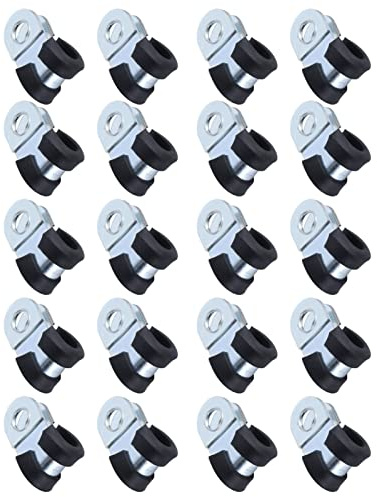 Packung mit 20 Schlauchschellen Zwingen Klemmen Spanner Rohrschellen und-Schraubzwingen 304 Edelstahl-Kabelschellen Korrosionsbeständige Wiederverwendbare R-Hoop-Rohrschelle[6mm]
