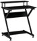 HOMCOM Platzsparender PC-Tisch mit erhöhter Monitorablage, Büro-Computertisch aus Holz, 70x60x85,5cm, Schwarz