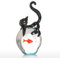 Kavolet Chat et Poisson Rouge Sculpture en Verre, Cadeaux de Chat et de Poissons Rouges, Ornement en Verre, Figurine d'animaux, Handblown Décor de Maison Cadeau d'anniversaire