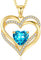 CDE Kette Damen Herzkette 925 Sterling Silber Geburtsstein Halsketten Schmuck Herz Anhänger Weihnachten Valentinstag Muttertags Geschenk Hochzeit Jubiläum Geburtstag Frau Freundin Mama