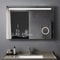 MEESALISA Espejo de baño LED 80 x 60 cm con iluminación Espejo Rectangular baño con luz antivaho,Espejo de Pared tactil,Blanco cálido/Blanco frío,Enchufe,Reloj