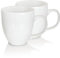 Mahlwerck Jumbotasse, Große Porzellan-Kaffeetasse mit hoch-glänzender Oberfläche, Pearl White, Weiß, 2er Set, 400ml
