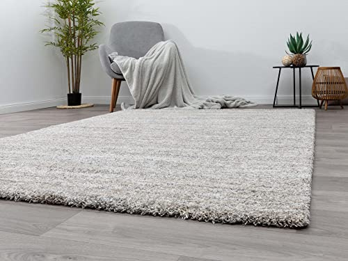 Steffensmeier Wohnzimmer Teppich Contemporary Comfort | Qualitätsteppich aus Europa, in Streifen Taupe, Größe: 67x140 cm