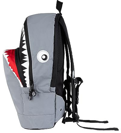 Pick & Pack - Unisex Shark Shape M/Sichtbares Grau (Standard Größe) Rucksack - 1 Stück