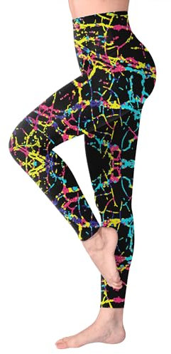 SINOPHANT Leggings Damen High Waist - Blickdicht Leggins mit Bauchkontrolle für Sport Yoga Gym(1 Farblinie,S-M)