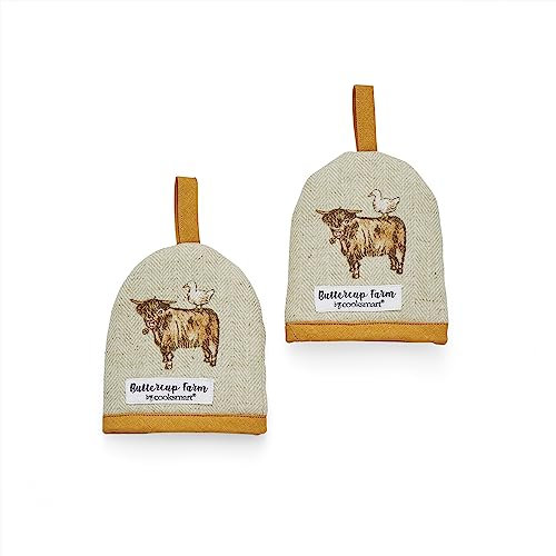 Cooksmart Pack of 2 Egg Cosy | British Designed Egg Cosy Warmer for All Sizes of Eggs | Egg Cup Cosy for All Modern Kitchen Design - Buttercup Farm